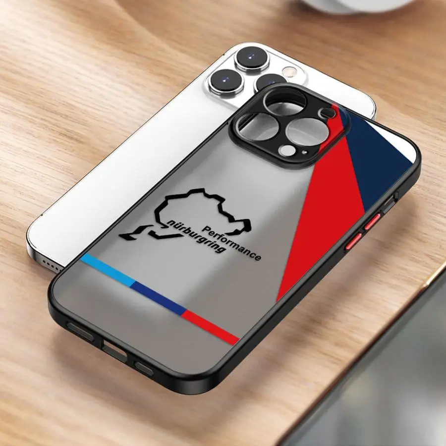 Blue and Red Logo Phone Case with Black Edge