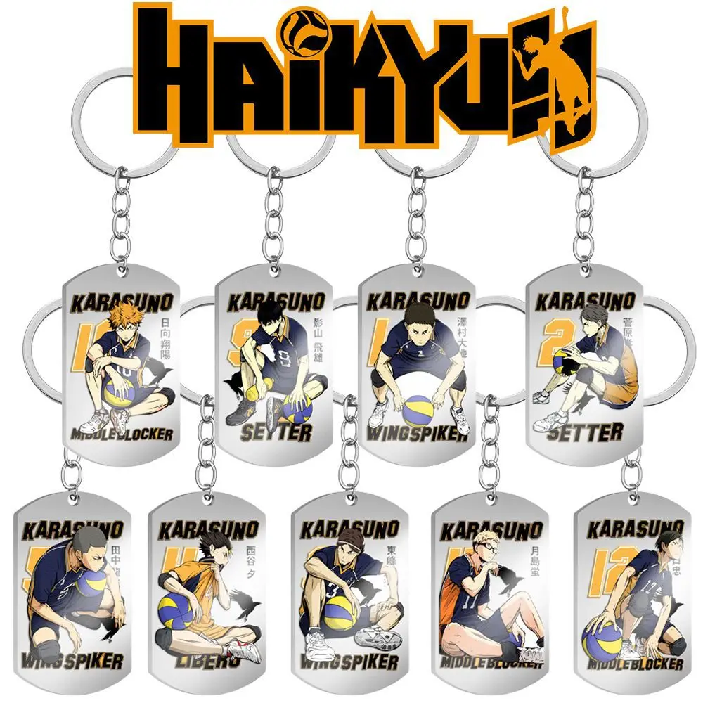 

Anime Haikyuu!! Shoyo Hinata Tobio Kageyama Daichi Sawamura Cosplay Metal Alloy Key Chain Keychain Pendant Prop Accessories Gift