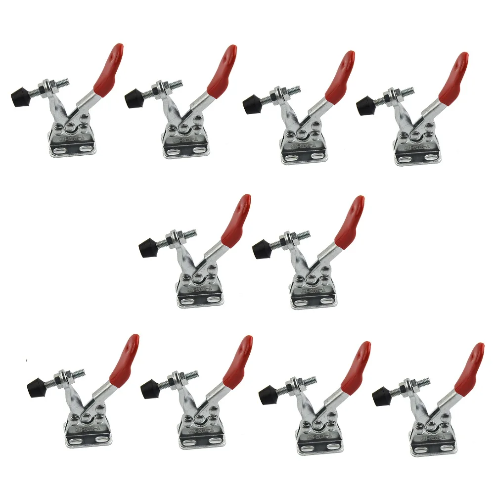 

10pcs GH-201A Horizontal Toggle Clamp Quick-Release Workbench Clamping Fixtures 80mm For Woodworking Carpentry Tools Lever Clamp