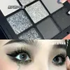 Cold Sweet Light European And American Smoky Eye Nine Color Eyeshadow Tray Cement Dark Punk Black And White Gray Metal Pearl 1