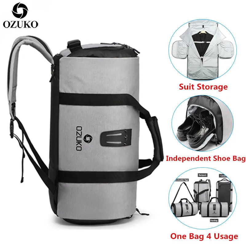 

OZUKO Suit storage bag Multifunction Men Suit Travel Bag Large Capacity Waterproof Duffle Bag for Trip Hand Luggage Bags