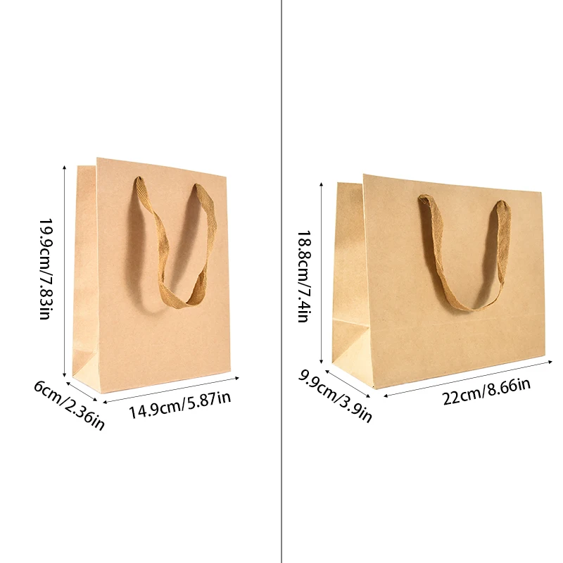 5/10/20Pcs Braun Kraft Papier Einkaufstasche Hochzeit Gefälligkeiten Geschenk Verpackung Handtasche Für Geburtstag Weihnachten Party liefert Einkaufstasche – Detail 6