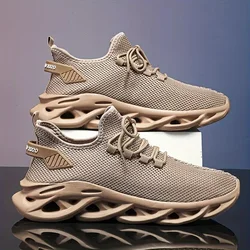 Unisex Breathable Mesh Athletic Sneakers - Lightweight Shock-Absorption Casual Outdoor Shoes - 42 (Brown)