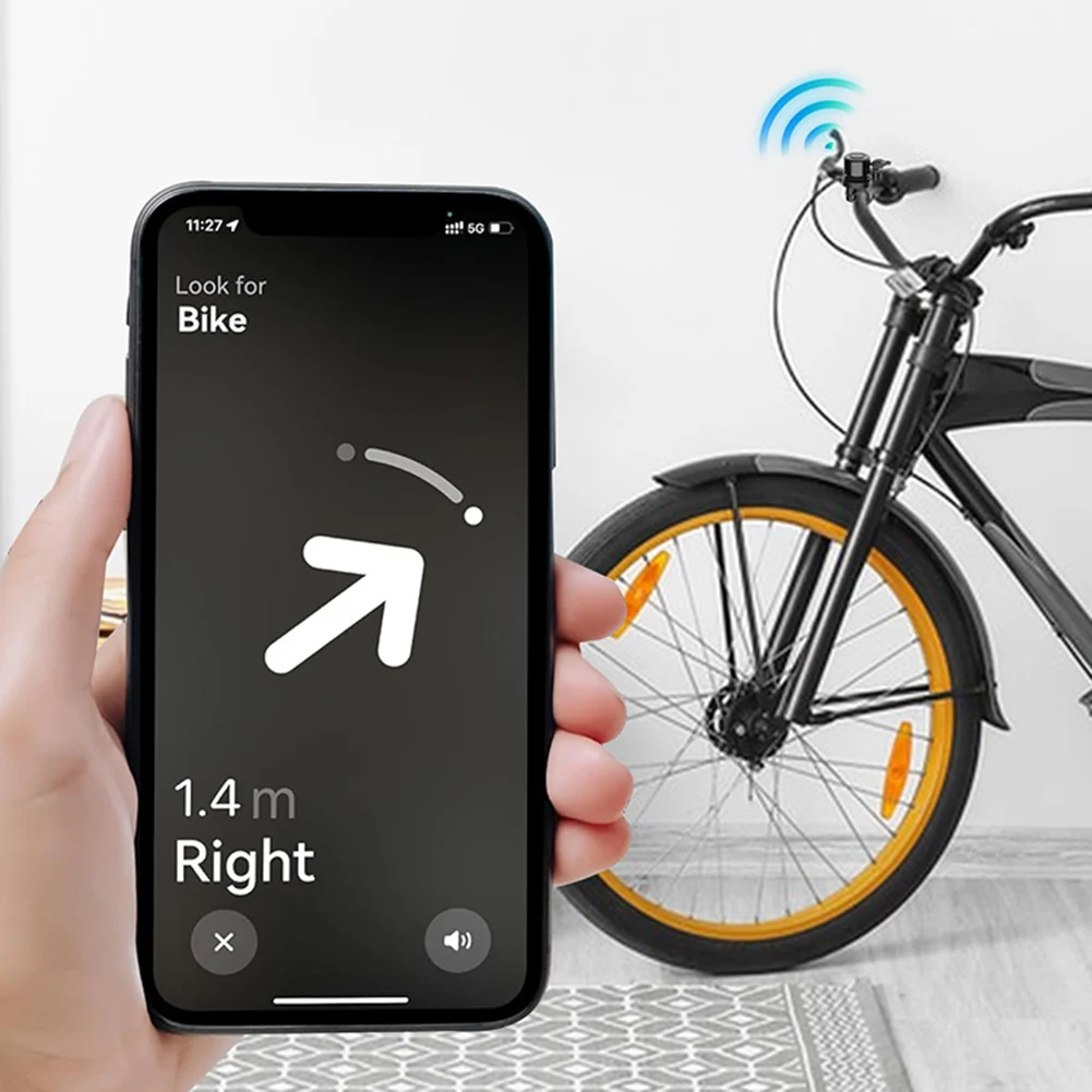 Bicycle Bell for Apple AirTag Bike Mount Bicycle Bell Waterproof Anti-Theft for Air Tag GPS Tracker Under Bike Holder