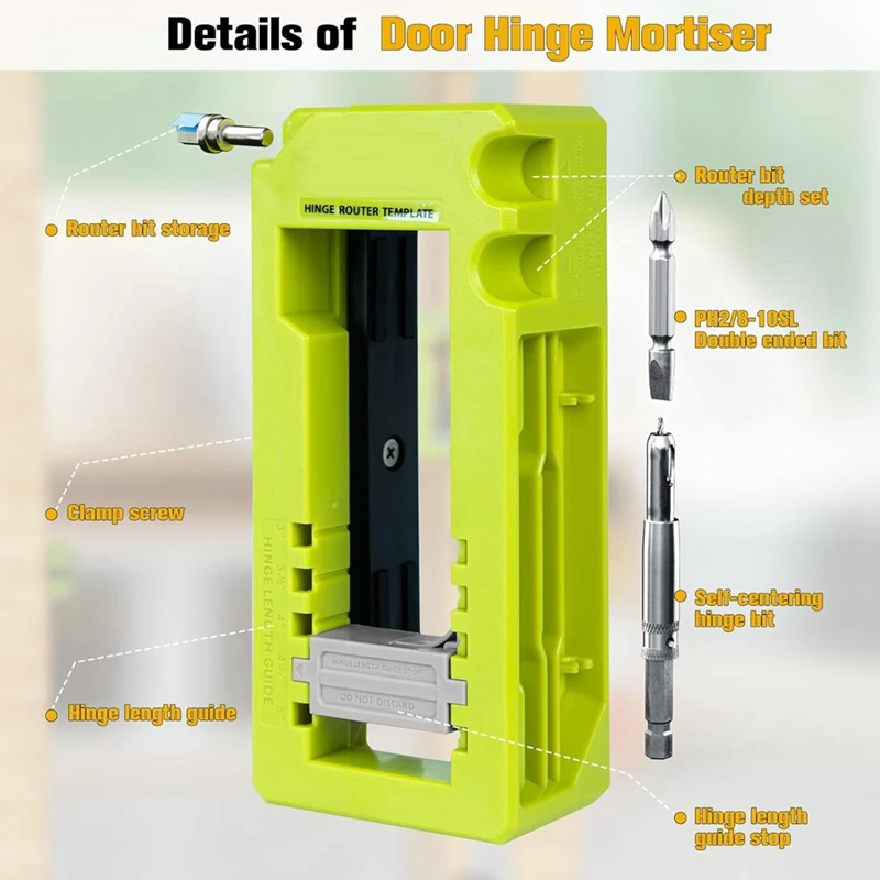 A52I-Door Hinge & Door Latch Installation Kit, Door Hinge Mortiser Template, Latch For Accurate Chiseling And Scoring