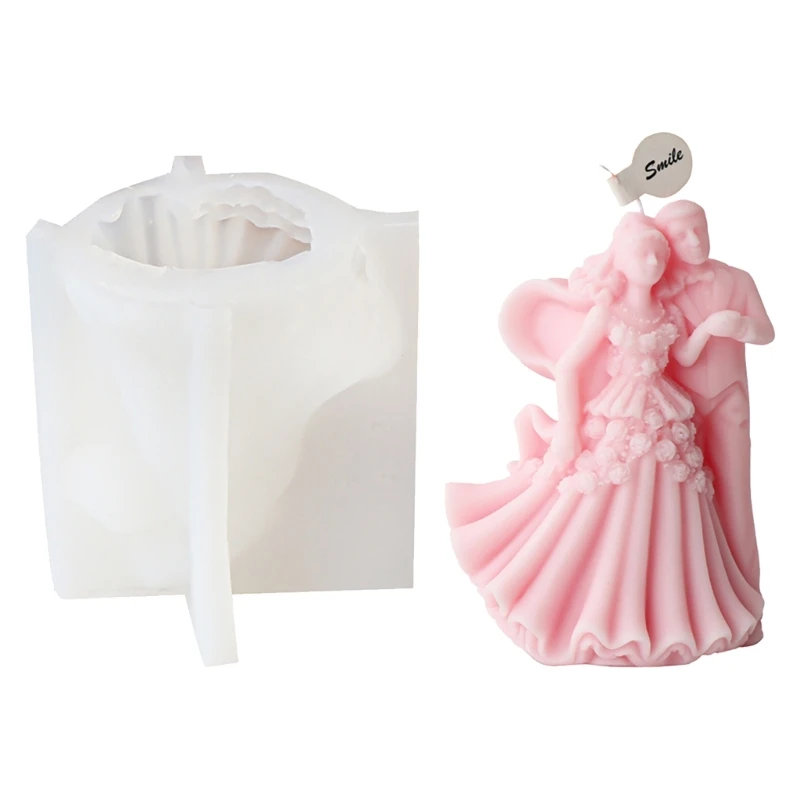 

Y4QE свадебная пара, силиконовая форма для свечей, ароматерапевтический пластырь, форма для мыла, смолы, инструмент для выпечки