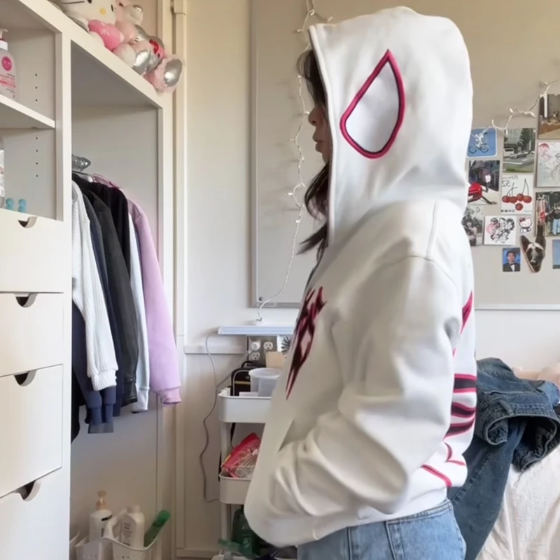 Korean Hoodie Selfie Y2K New Korean Women Hooded Shirt Gothic