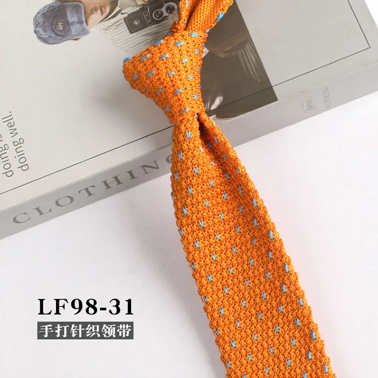 Narrow Striped Knitted Necktie for Men - Retro Korean Style Casual Cravat Accessory