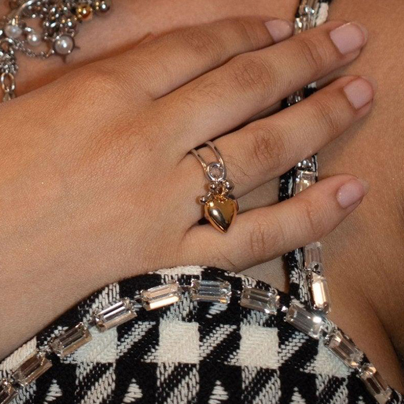 Yori Stainless Steel 18K PVD Plated Metal Geometric Golden Ring Trendy Gold Color Charm Statement Jewelry Valentine's Day Gifts