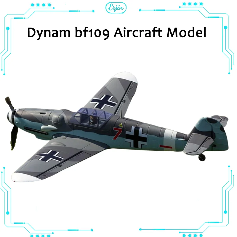 Dynam Bf109 Wing Span 1270Mm Wwii Real Machine Telecomando Ala Fissa Epo Foam Regalo Giocattolo Di Compleanno Per Adulti