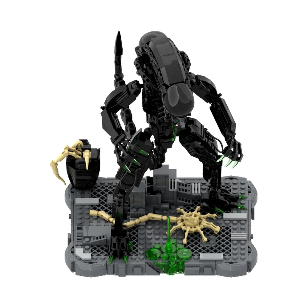 Gobricks MOC Movie Alien Monster Building Blocks Model Alien Drooling Monster DIY Bricks Assembly Toys Kids Creative Toys Gifts 4