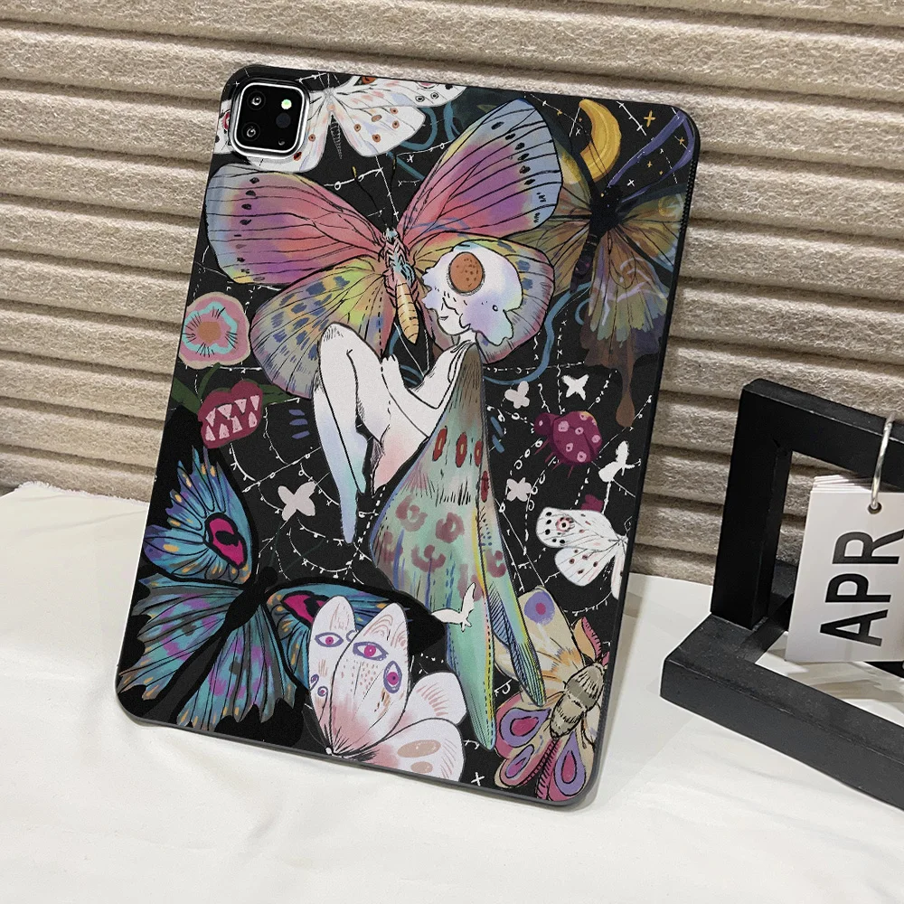 Matte Finish Patchwork Denim Cat Leopard Tablet Case