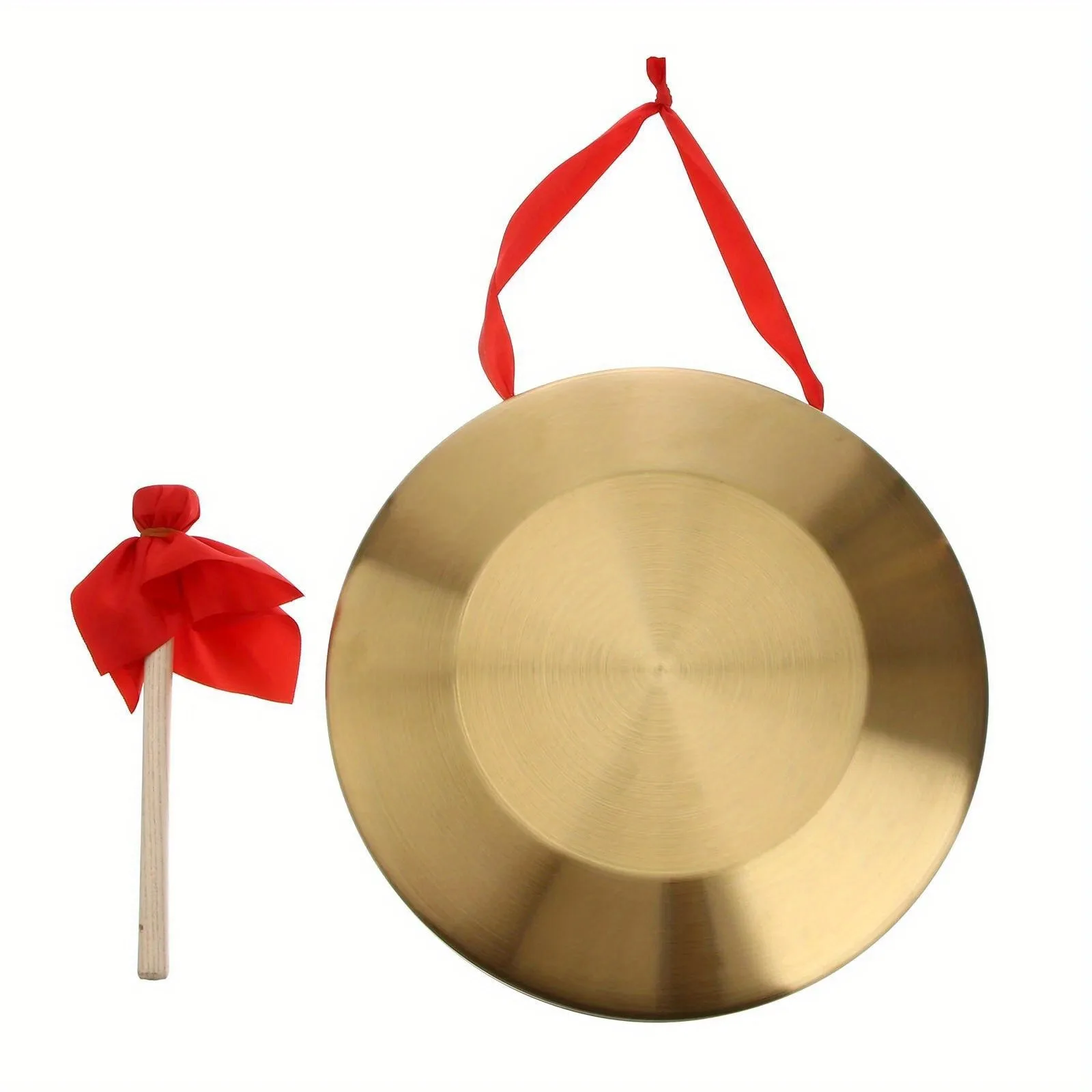 Chinese New Year 22/32cm Hand Gong Cymbals Brass Copper Gong Opera Percussion Instrument with Round Play Hammer