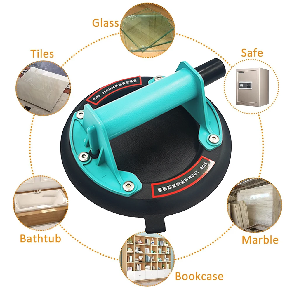 Heavy-duty suckers with handle 8 " for lifting large glass tile marble industrial vacuum suckers