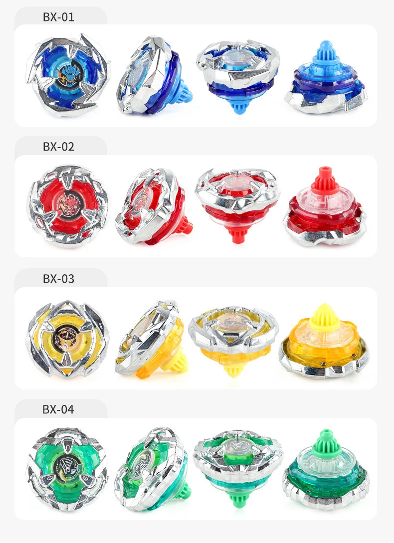 8 PCS BX-01/02/03/04 BX00-01/02/03/04 Bey X with Grip and