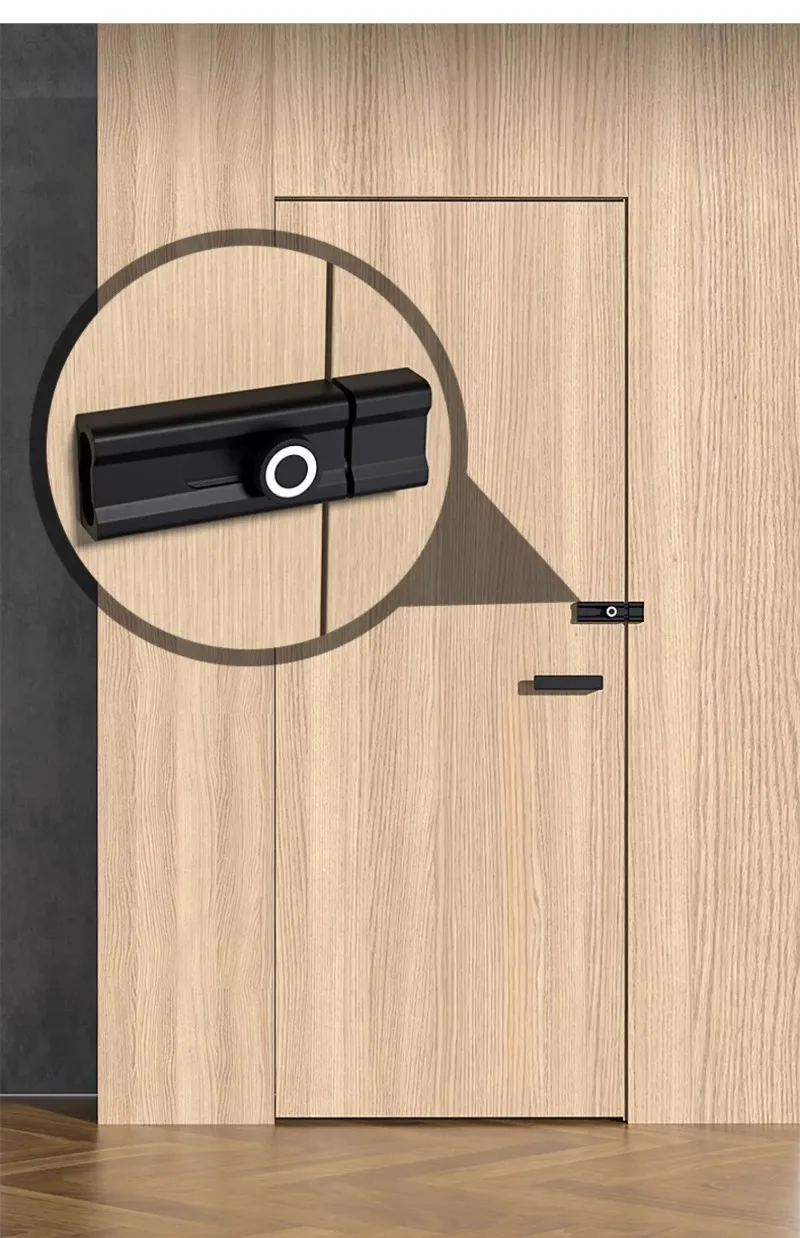 Durable Anti-theft Luminous Door Buckle Aluminum Alloy Security Sliding Door Bolt No Punching Door Buckle Guard