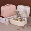 PU Large Capacity Tote Makeup Bag Portable Travel Organizer Tolietry Cosmetic Storage Bag Luxury Women Double Layer Pouch 4
