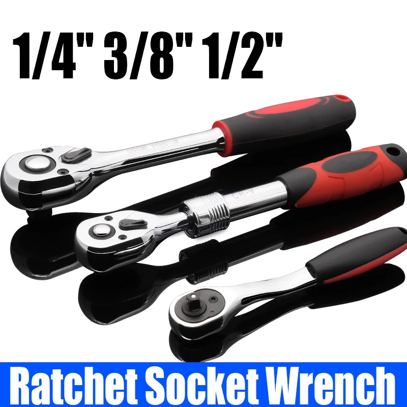 

1PCS Ratchet Socket Wrench 1/4" 3/8" 1/2" Automatic Two-way Quick Spanner Telescopic Ratchet Socket Wrench For Car Repair