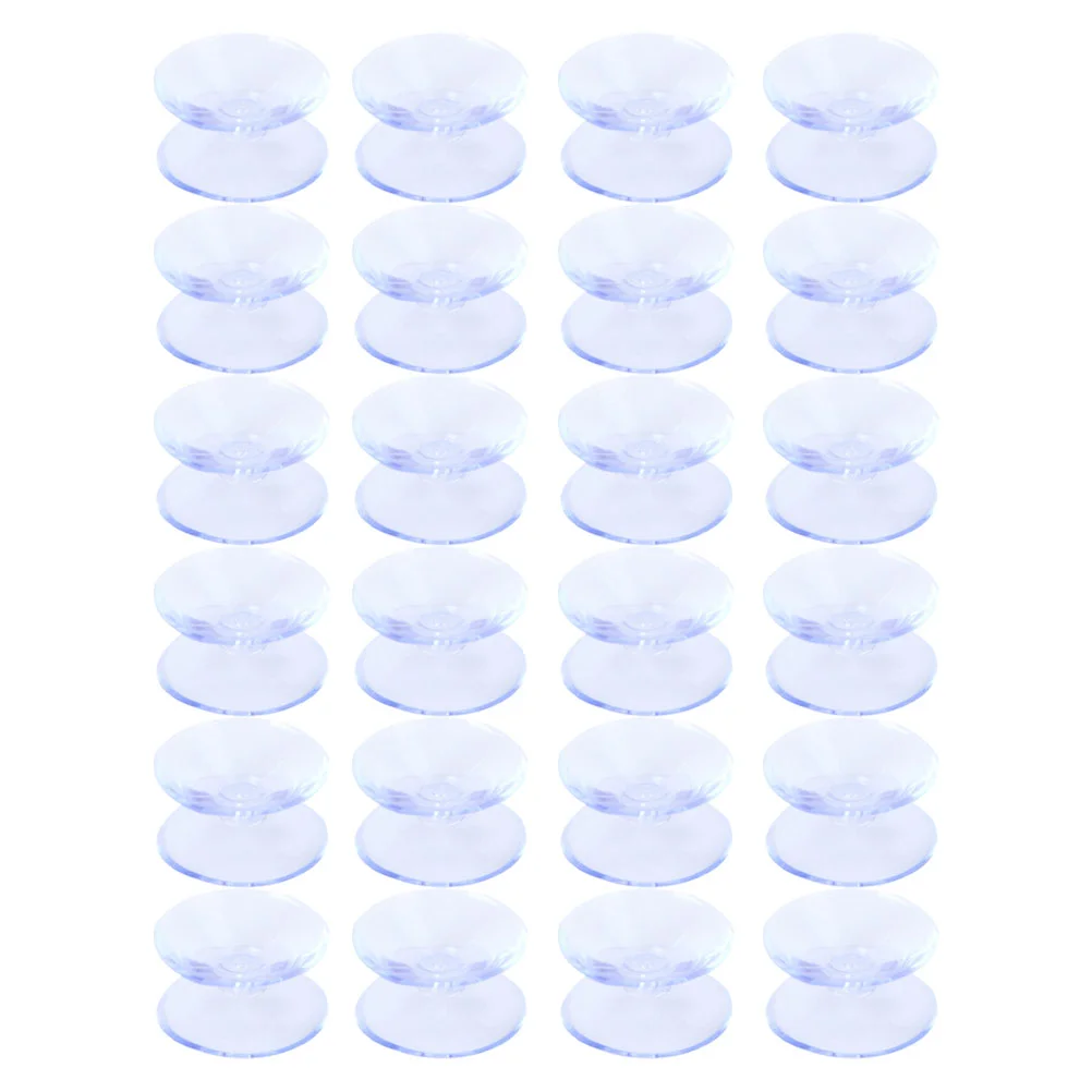 24 Pcs Sucker Clear Spacer for Glass Table Without Double-sided Suction Cup Silica Gel Silicone Suckers Hooks double side silicone suction pad for mobile phone fixture suction cup backed 3m adhesive silicone rubber sucker pad for fixed