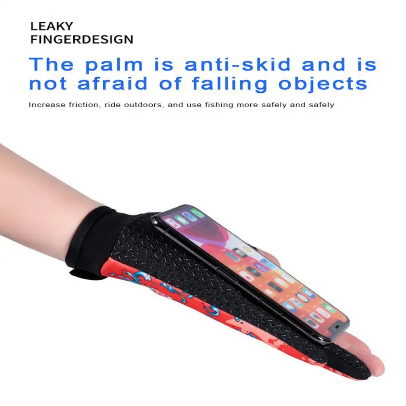 1 Pair Fishing Gloves Professional Gloves Non-Slip Three Fingers Outdoor Half Finger Fishing Riding Mountaineering
