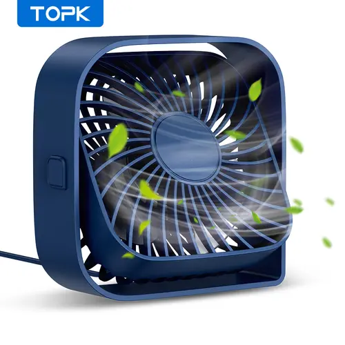 TOPK Mini Portable Fan USB Desk Fan Table Strong Airflow &Quiet Operation 3 Speed Wind 360°Rotatable Standing fans for room Home - Image 9