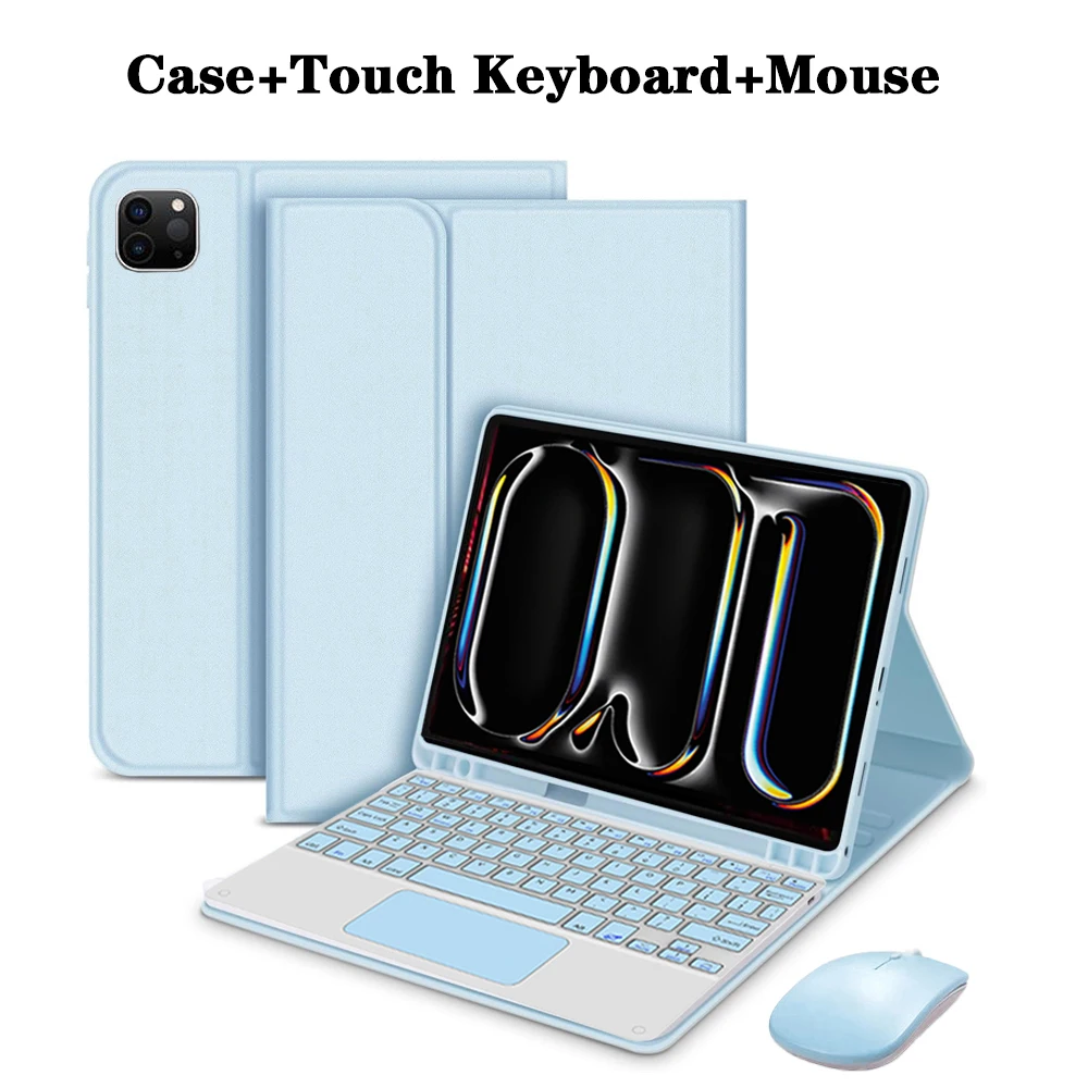 Enhanced Keyboard Case with Detachable Magnetic Cover and Integrated Pencil Holder