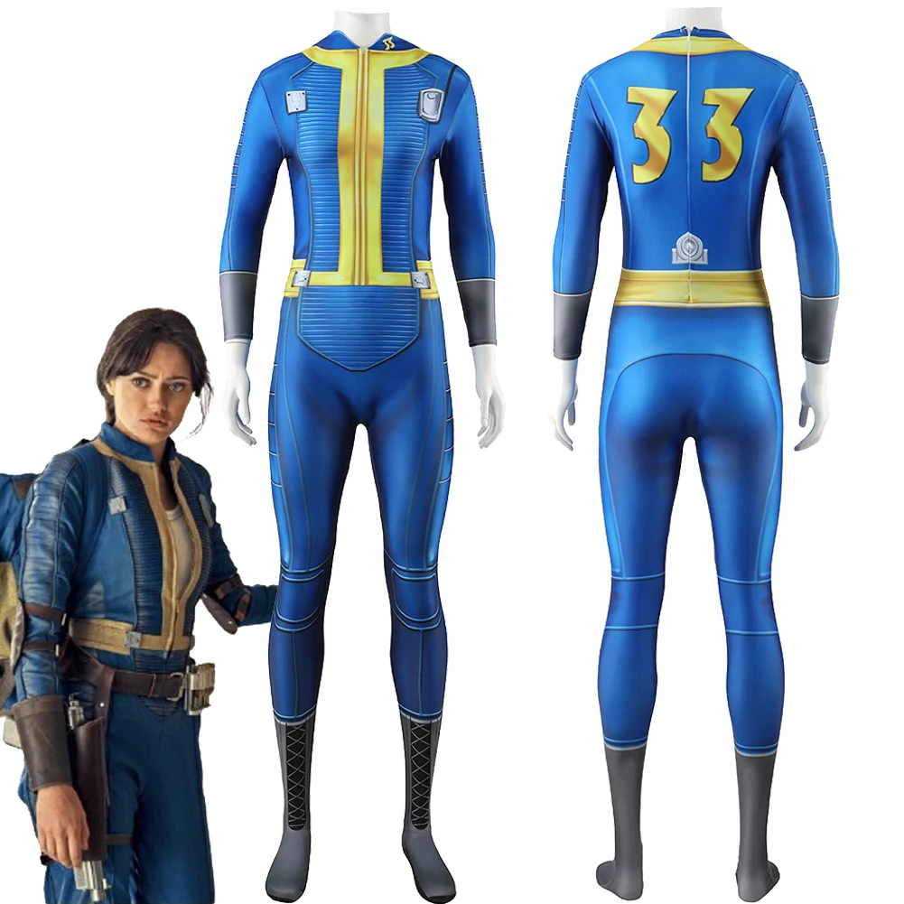 

Fall out Lucy Cosplay Fantasia Live Action Costume Shelter 33 Jumpsuit Disguise For Female Women Adult Halloween Carnival Suit