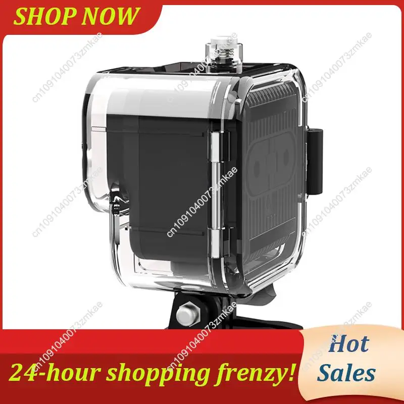 Vue éclatée de la coque étanche pour GoPro Hero 11 Mini avec joints et vis de verrouillage, protection 45 mètres.