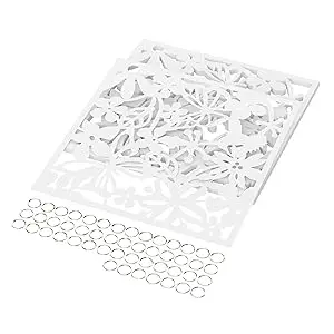 12PCS Partition Wall Room Divider Hollow Flowers Hanging Screen, Hanging Room Divider Screens Made, For Decoration Home,White