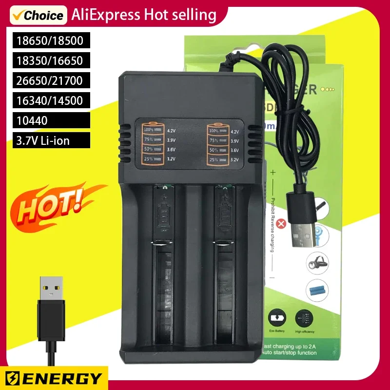 18650-Multifunctional-Battery-Charger-For-3-7V-26650-21700-16340-14500 ...