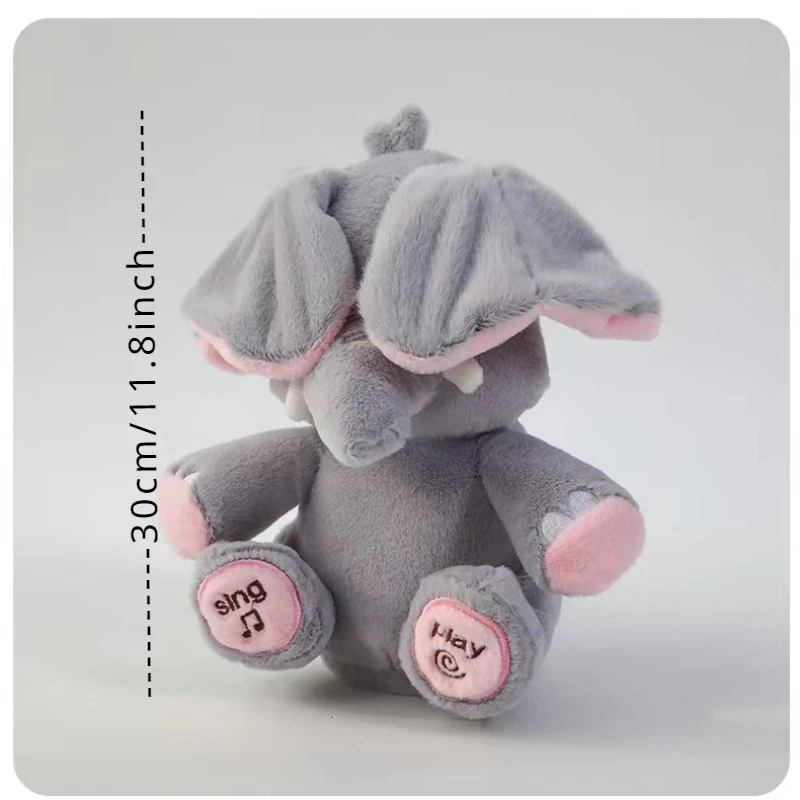 Animated Elephant Toys Plush Singing Elephant with Ears Moving Electric Plush Toy Cute Elephant Stuffed Animal Toy for Baby Gift 2