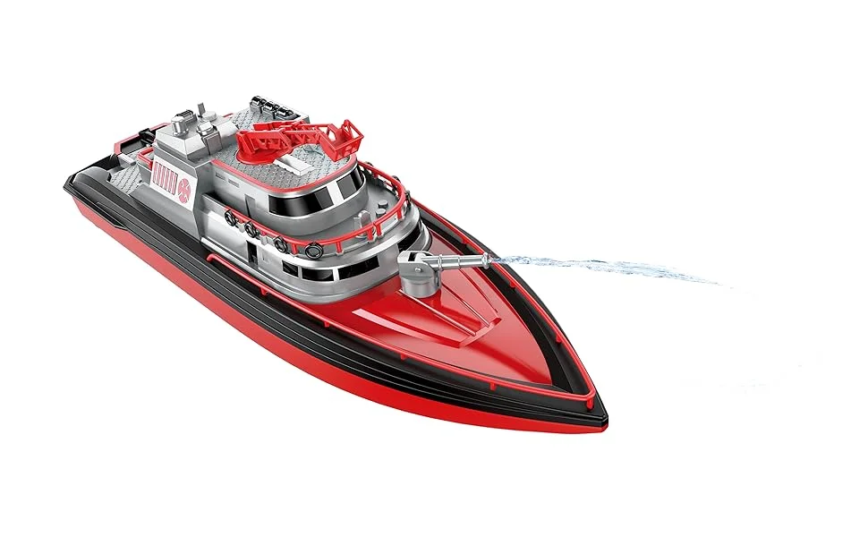 Bateau RC Pompier 38cm Double Moteur Télécommandé