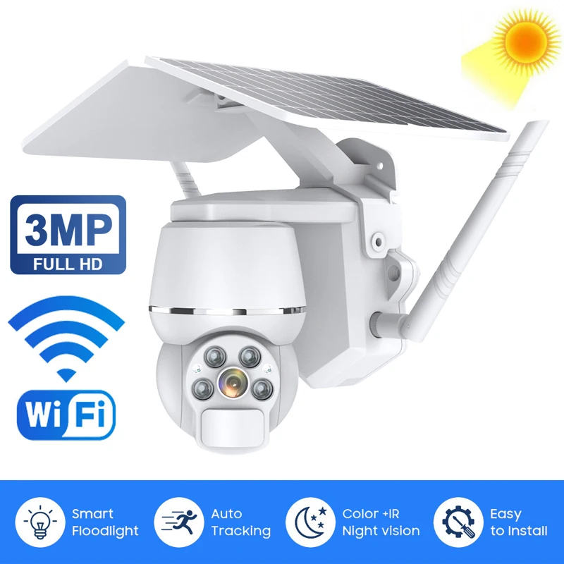 Cámara solar WiFi de seguridad para exteriores, 100% sin cables, funciona  con pilas, 1080p, conversación de 2 vías, visión nocturna, detección de