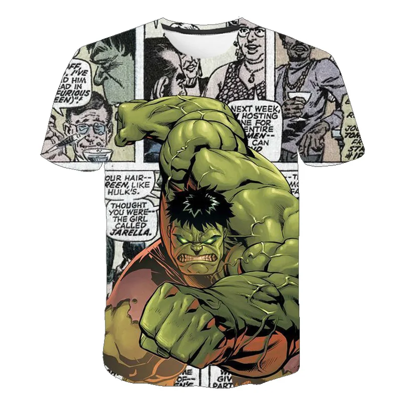 Classic Marvel Hero Hulk 3D Printed Kids T-shirt Top Daily Casual Boys and Girls Round Neck Short Sleeve 6
