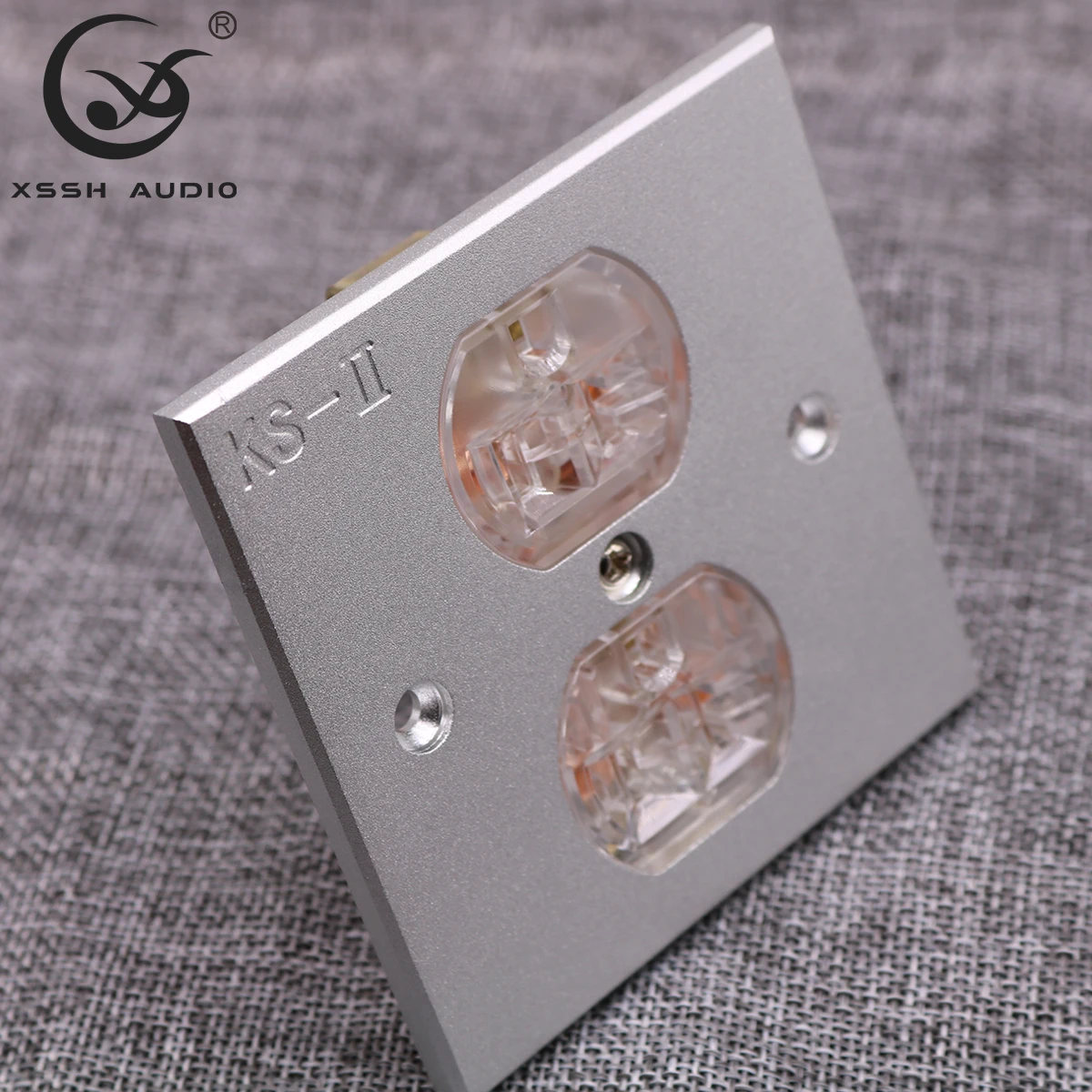 XSSH 2*US KS-II # Power Connector Hi-end DIY HIFI Copper Plated 24k Gold 20amp 20A 125V Aluminium Plate Electric Outlet Socket