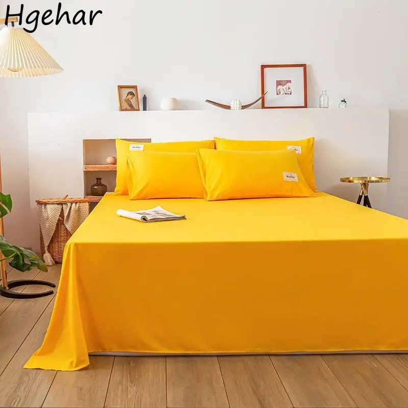 Plain Bed Sheet Household Plain Nordic Flat Sheets Washed Cotton Home