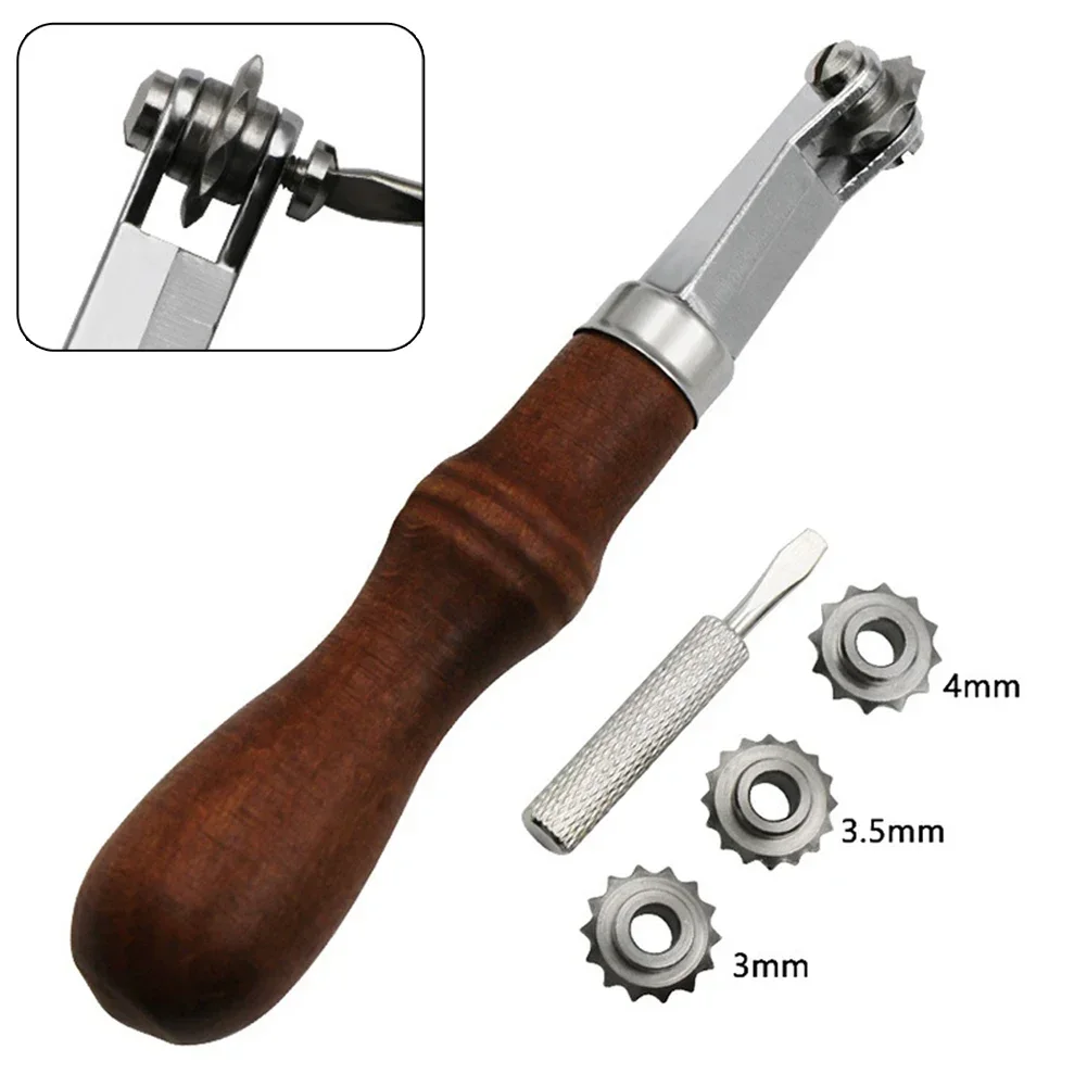 Leather Craft Kit DIY Spacing Stitch Line Marking Wheel Spacing Wheel 3mm 4mm 5mm 6mm Handmade Work Tool Set Auxiliary Punch leather craft tool kit leather craft tools leather craft tool