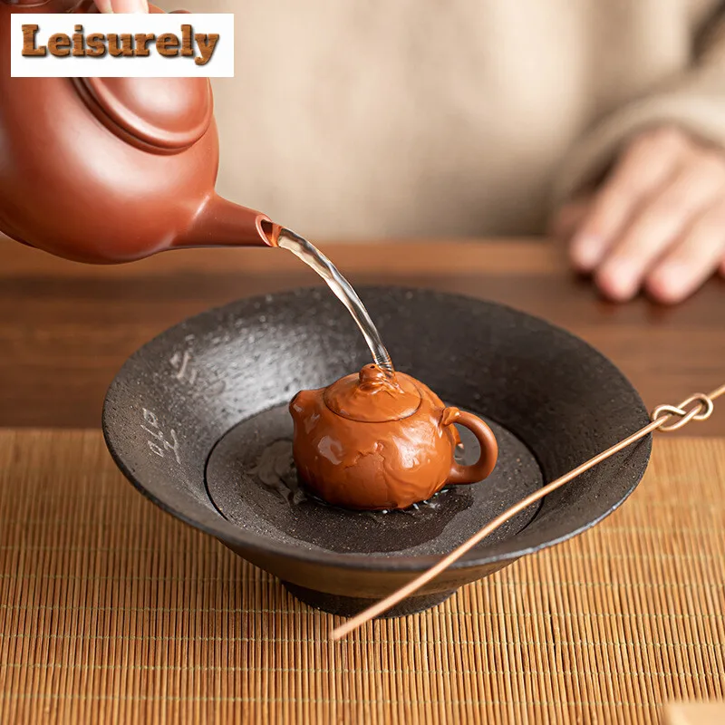 Mini Purple Clay Teapot Tea Pet Decoration Boutique Fingertip Pot Ornament Tea Table Accessories Home Flowerpot Decorative Gifts