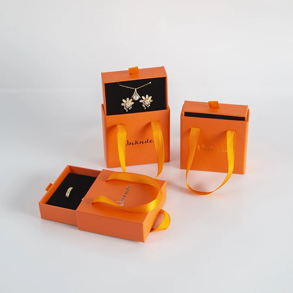 

Роскошная картонная портативная коробка для упаковки ювелирных изделий, сережек, ожерелий, браслетов, с ручкой-лентой, 24 шт.