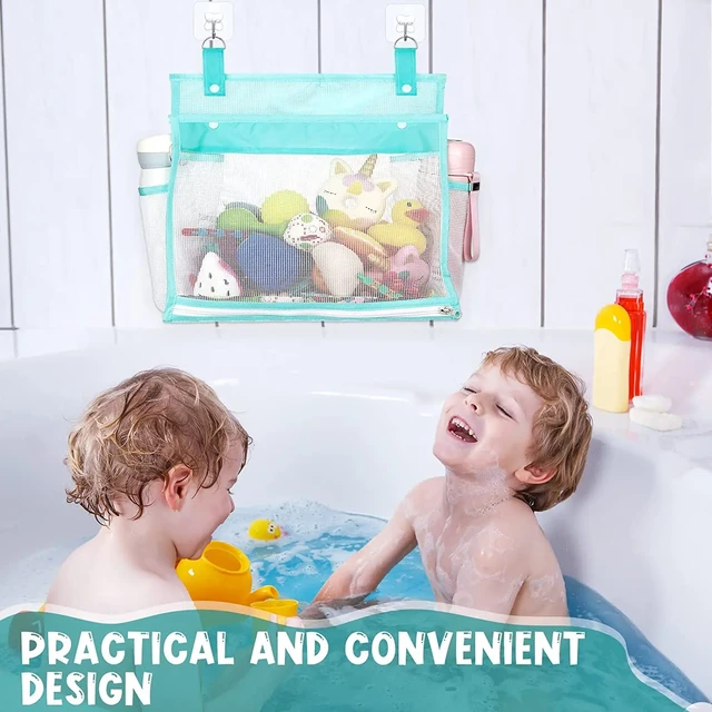 Organizador de juguetes para bañera de bebé, bolsa de almacenamiento con  cremallera inferior, malla de apertura