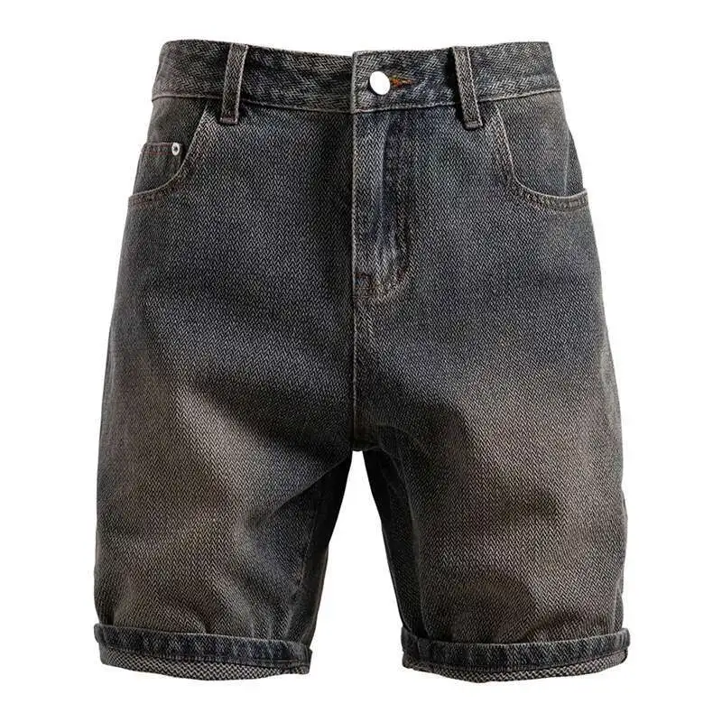 PFHQ Summer New Denim Men's Shorts Straight Legged Vintage Korea Fashion Streetwear Male Trousers 21E3141