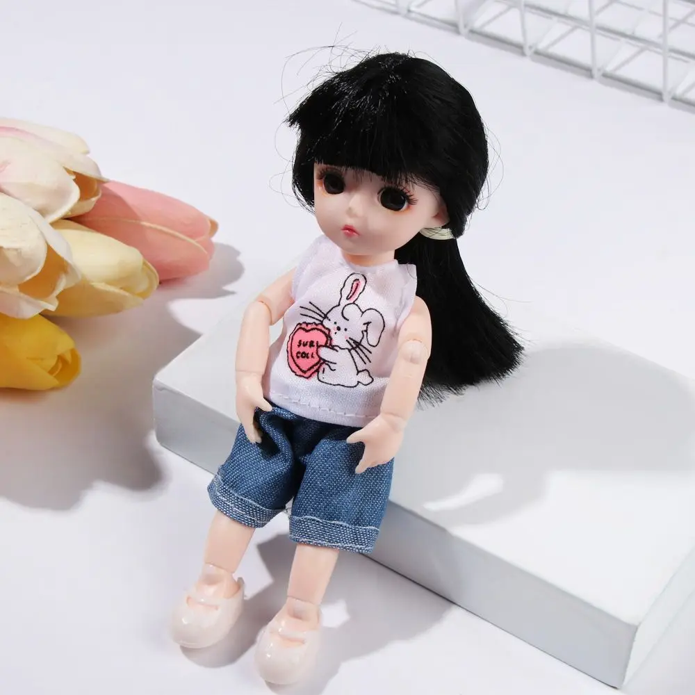16cm Puppe Kleidung Niedliche Prinzessin Kleid Für 1/8 BJD Puppe Tops T-shirt Hoodies Jeans Hosen Anzug Spitze Gestrickte Pullover rock Geschenk Spielzeug – Detail 8
