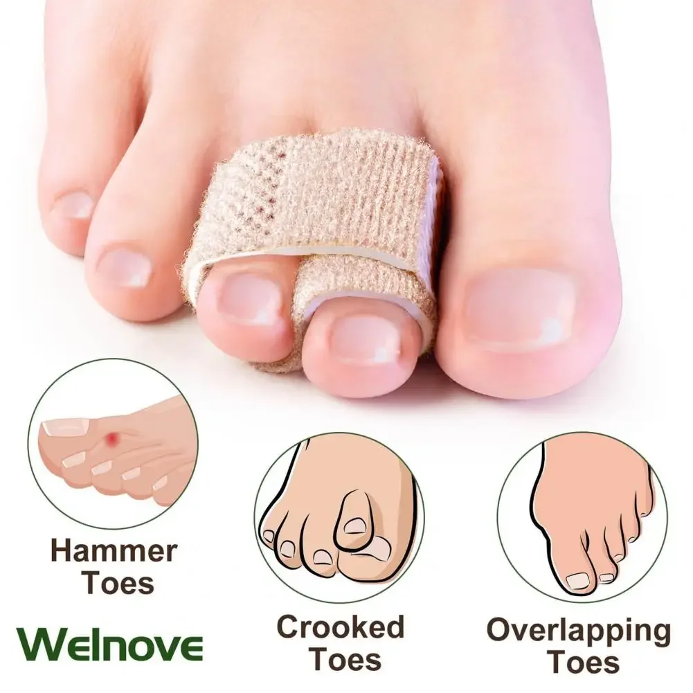 Toe Finger Straightener Hammer Tape Hallux Valgus Corrector Bandage Toe Separator Splint Wraps Foot Care Supplies 6/12/24/50Pcs
