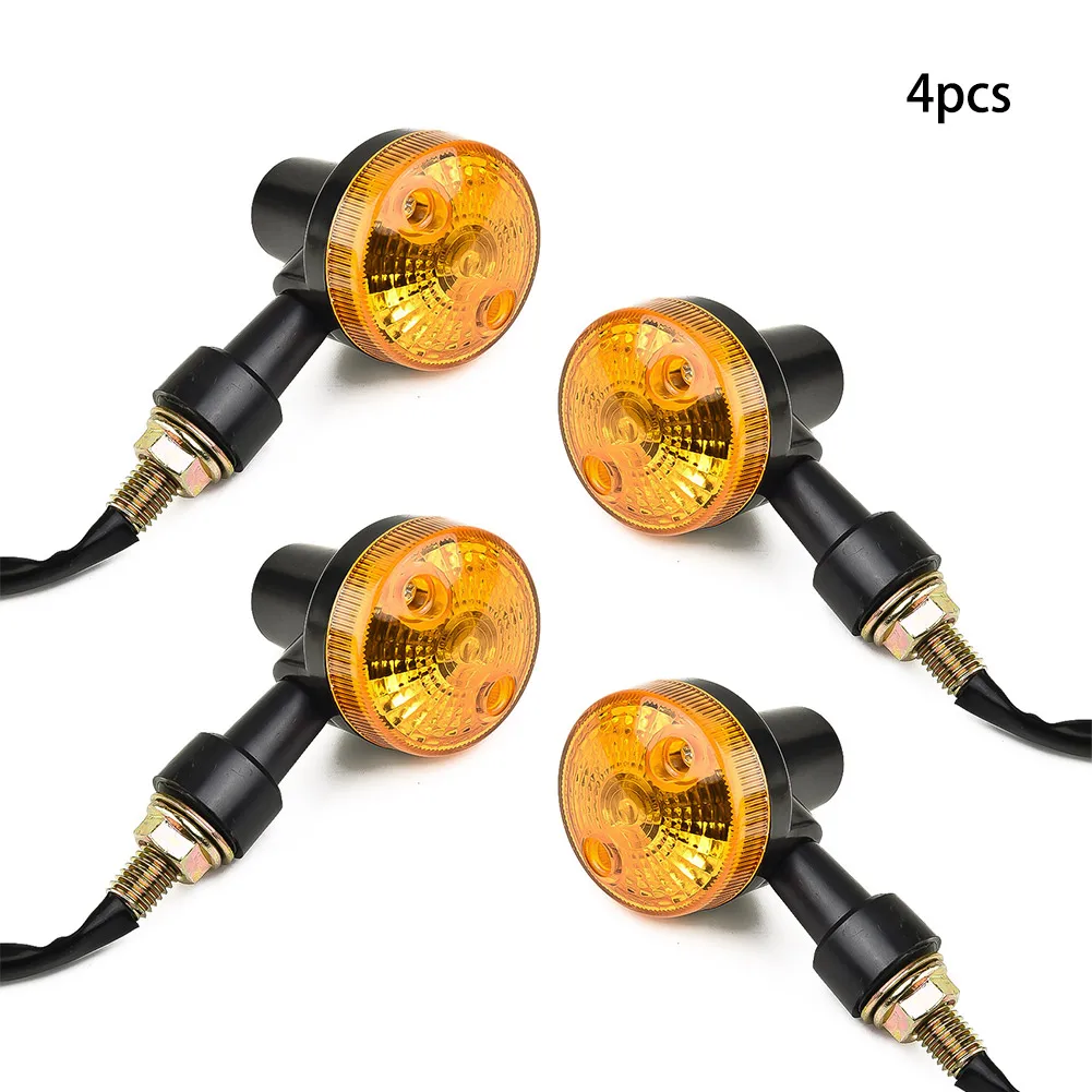 

4pcs Car Indicator Lamp 12V Turn Signal Amber Motorcycle Turn Signal Equipped With Connector-male Connector Accessories