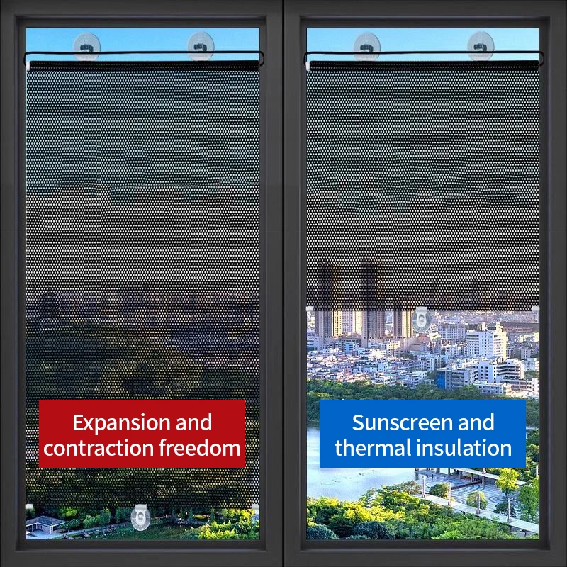 Sunshade Roller Blinds Universal Roller Curtains with Suction Cup Window Blackout Curtains Retractable