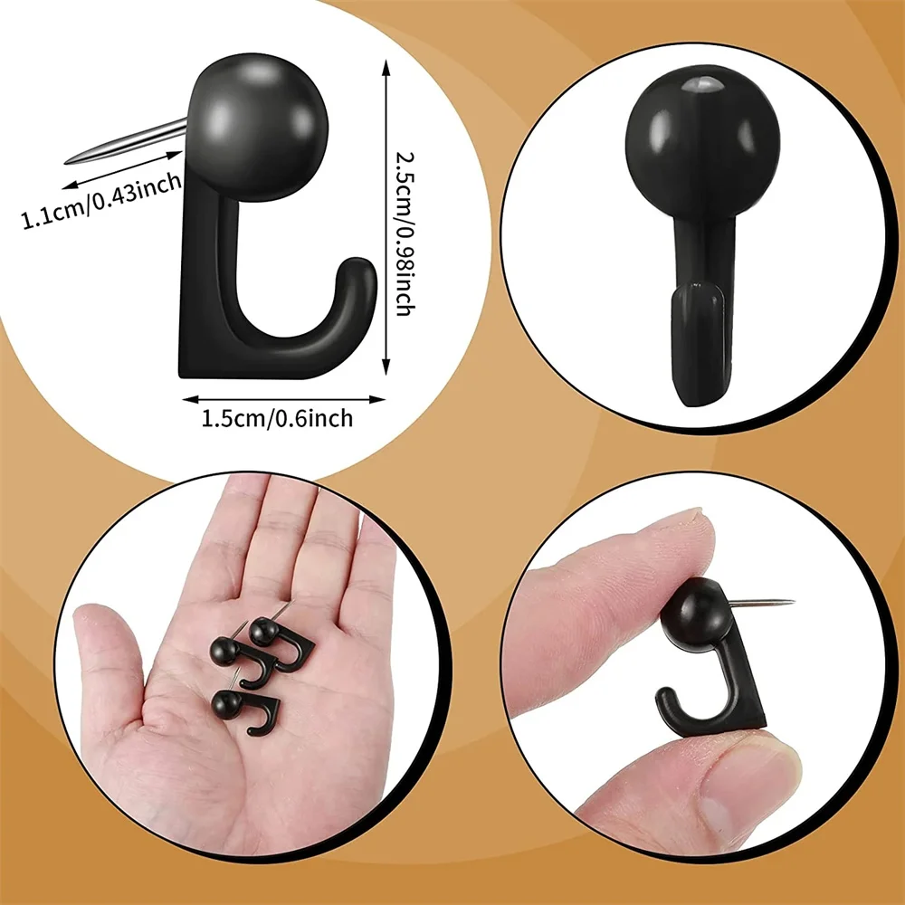 50 Pcs Push Pin Hooks Plastic Heads Pin Tacks Wall Thumb Tacks Hanging Nails For Cork/Message BoardHome Office School Supplies push pins