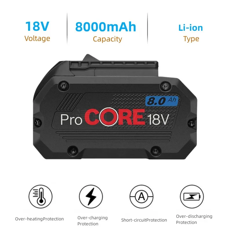 18V 8.0Ah ProCORE Replacement Battery For Bosch Professional 