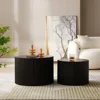 Round Coffee Table Sets, Nesting Coffee Tables for Living Room, Modern Wooden Side Tables Accent End Table for Home, Café Tables 2