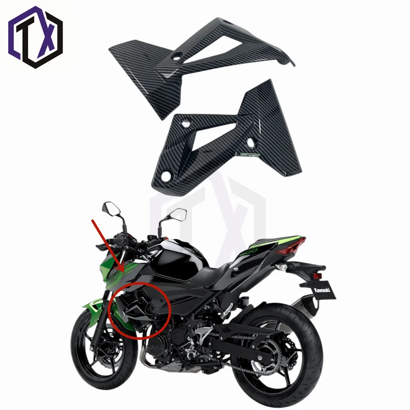 

Motorcycle carbon fiber paint Frame panel cover radiator side panel fairing ABS kit for Kawasaki Z400 2018,2019,2020, 2021,2022