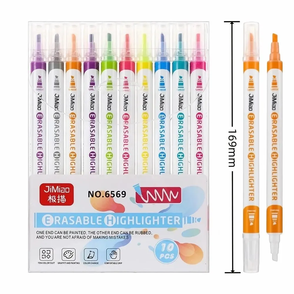 Erasable Double Headed10 Colors Highlighter Marking Pen Set for Students to Use Colored Handheld Pen to Roughly Mark Key Points highlighter marker highlighter pen marker pen